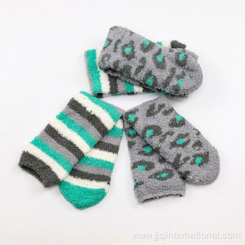 Coral fleece warm striped socks